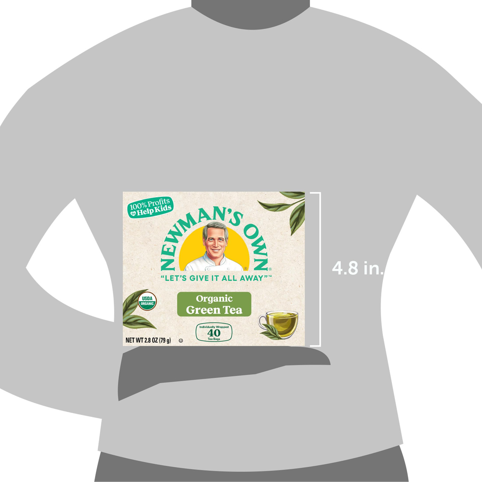 Newmans Own Organics Green Tea 40 Count Kosher Gluten Free Dairy Free Bags