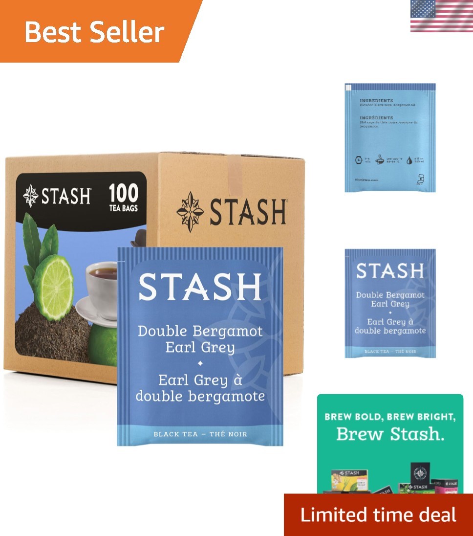Double Bergamot Earl Grey Tea – 100 Bags for Refreshing Hot or Iced Sips