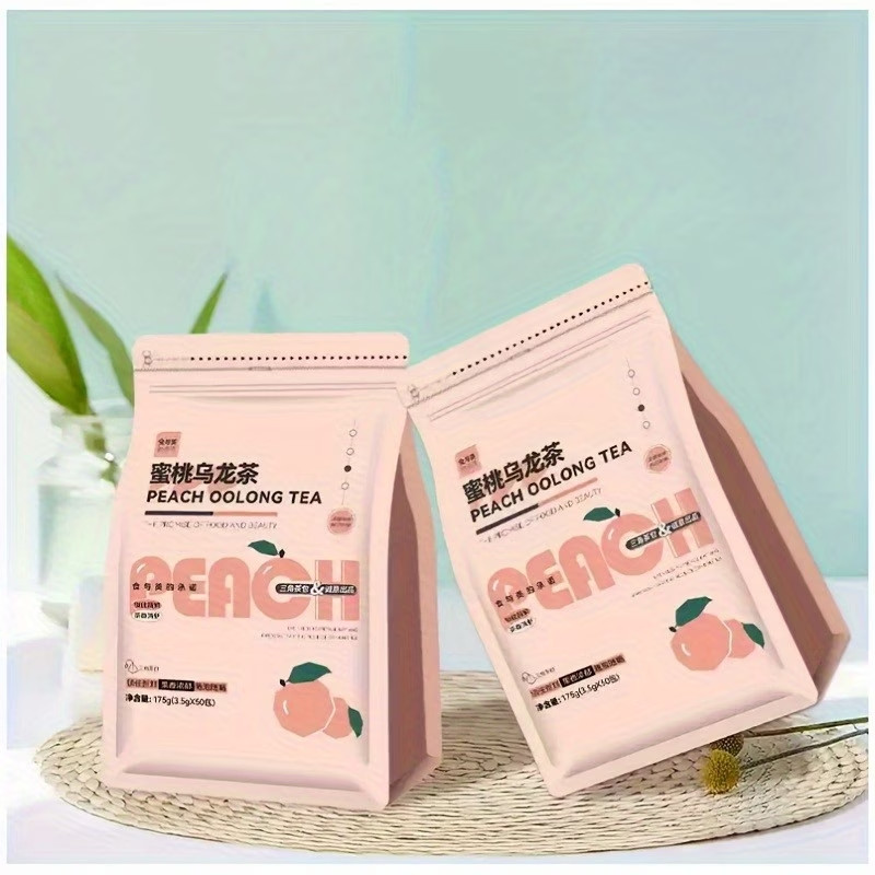 Natural Peach Oolong Tea Bags Fruit Jasmine-like Flavor Hot/Cold Brew Vegan