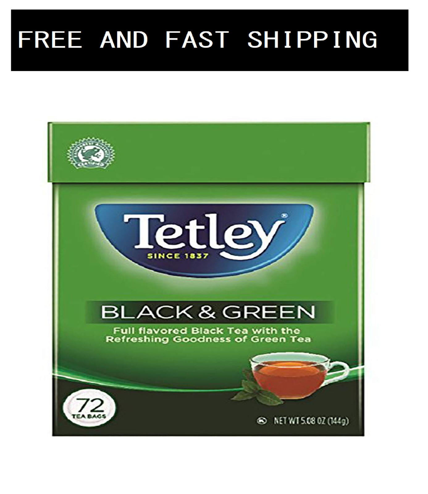 Tea Bags Black and Green 72 Count (Packaging may vary)