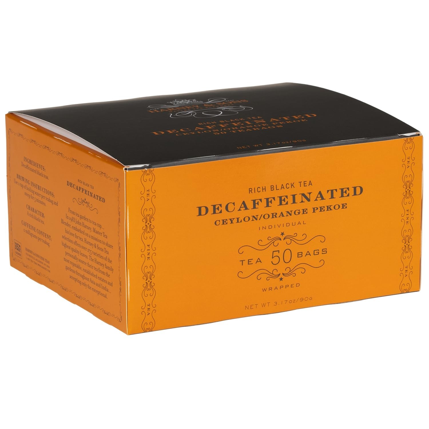 Decaffeinated Ceylon Tea Bags – 50ct For Relaxation & Gluten-Free