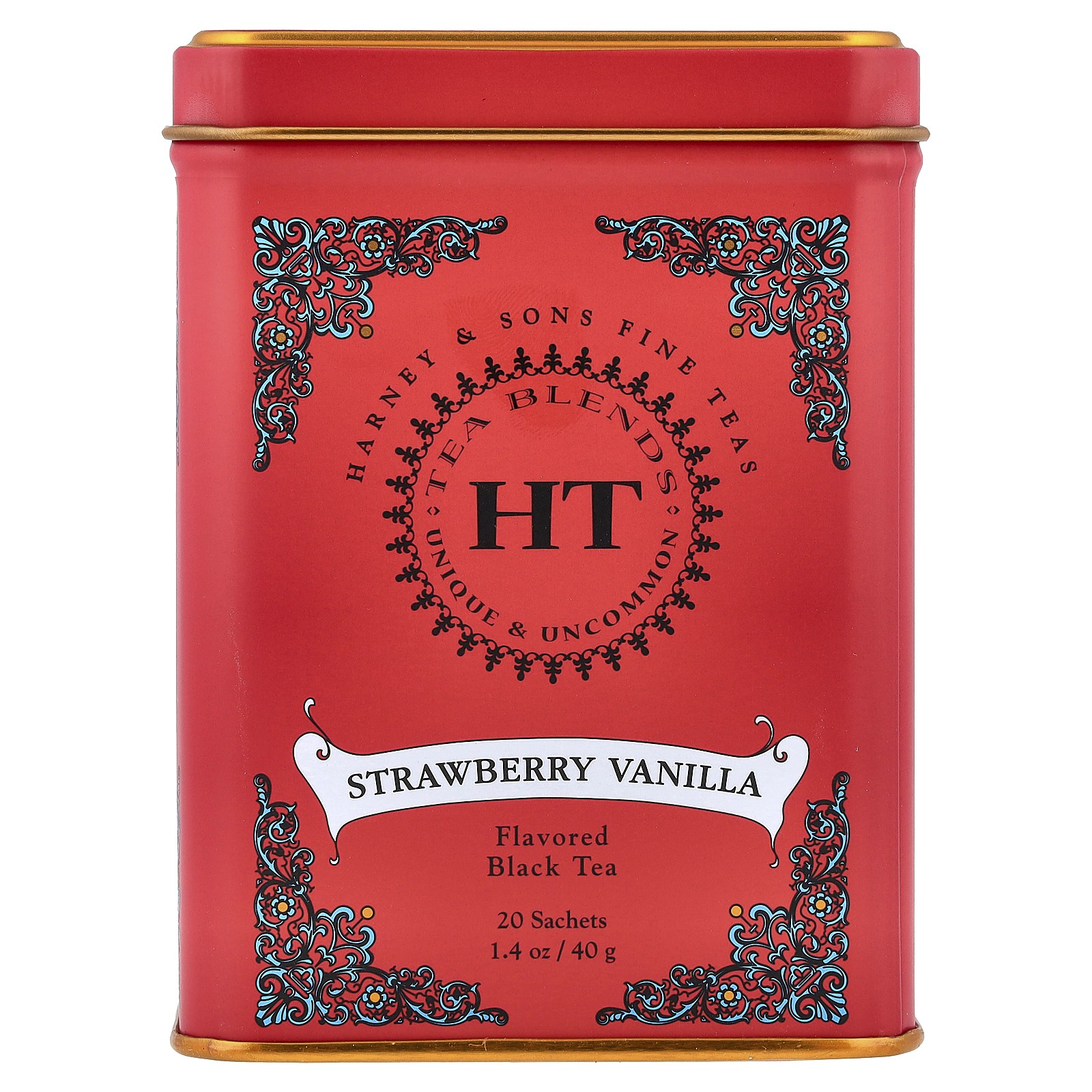 Black Tea, Strawberry Vanilla, 20 Sachets, 1.4 oz (40 g)