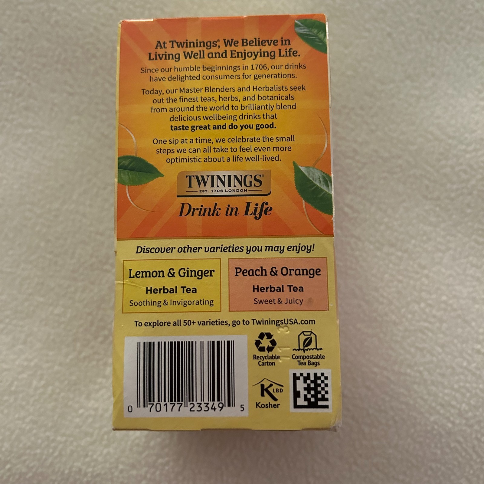 Twinings Mango Pineapple Herbal Tea Caffeine Free 20 Bags Exp 12/16/26