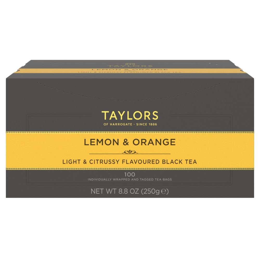 Taylors of Harrogate Lemon & Orange, Black Tea, 100 Count (Pack 1)
