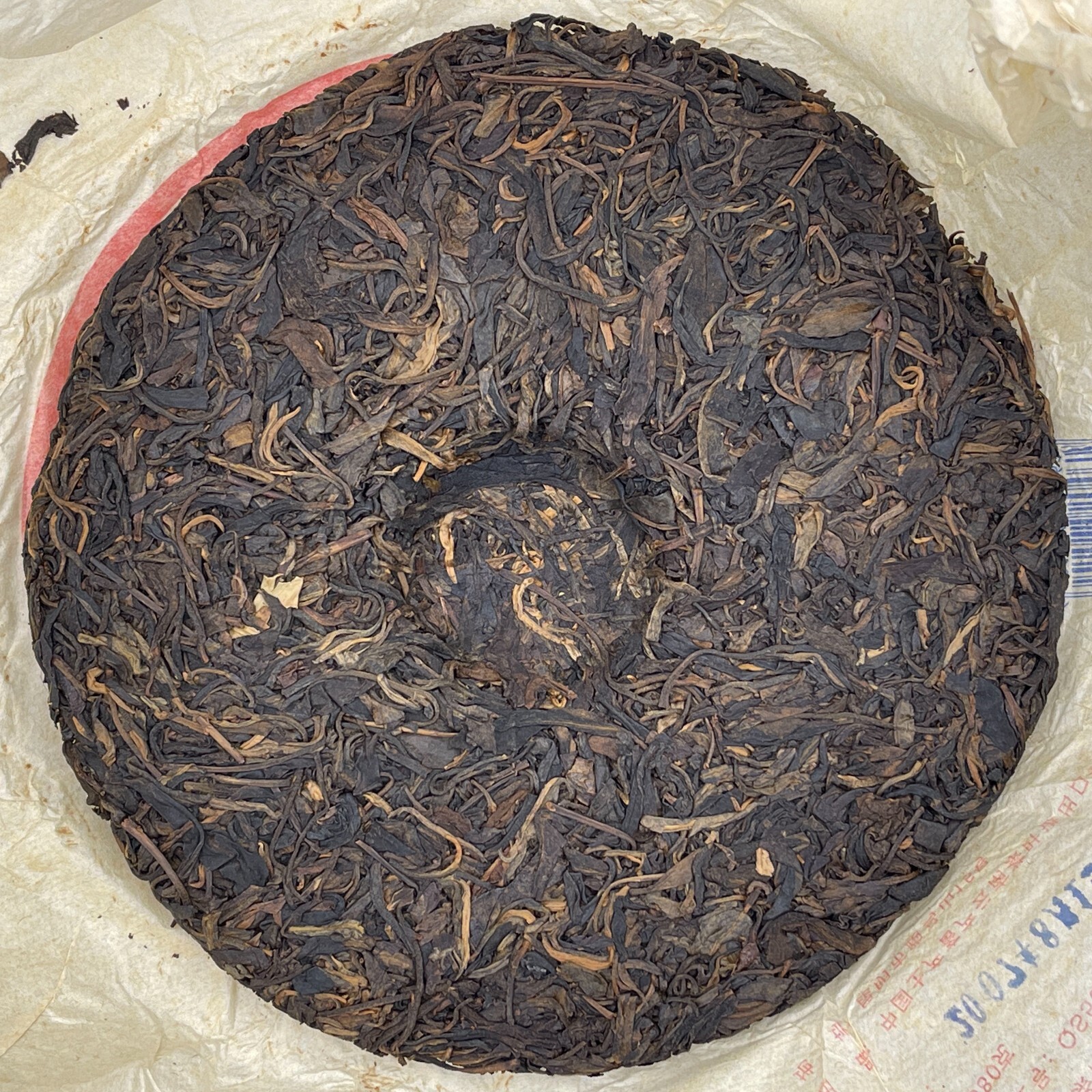 Pu-erh tea,2007,訂製茶Custom Tea,中茶牌易武圓茶China Tea Brand Yiwu Round Tea,380g,Raw