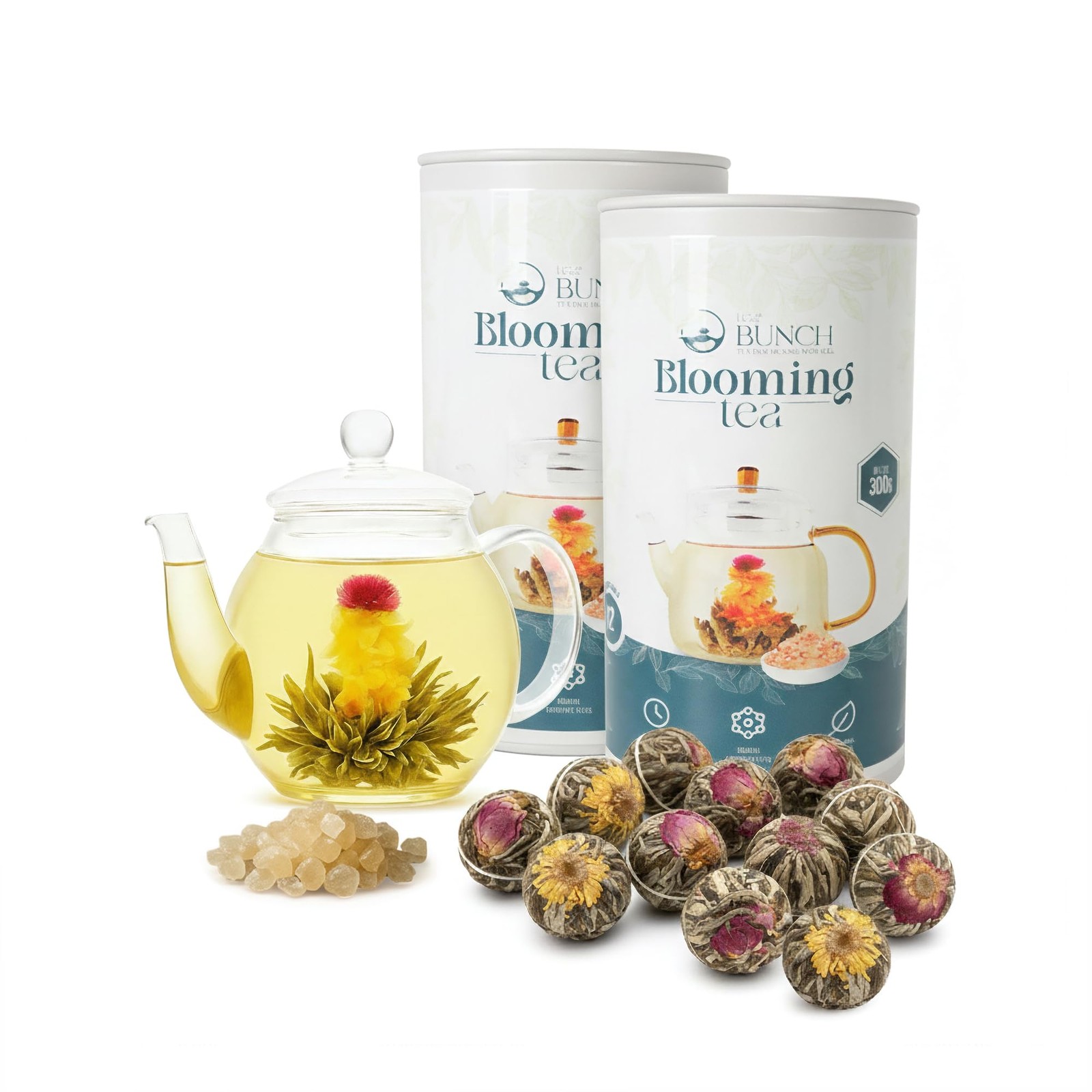 Bunch Blooming Flower Tea Set 12×2 HandTied Organic Green Balls with 24 Packs