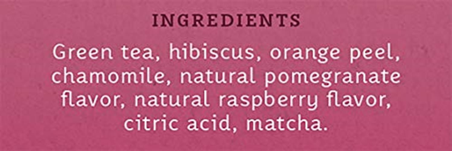 Stash Tea Pomegranate Raspberry & Matcha Green Tea – Caffeinated, Non-Gmo