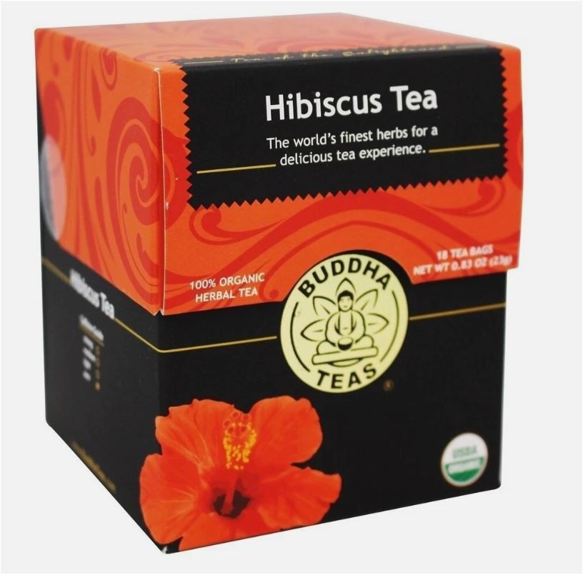Buddha Teas 100% Organic Herbal Hibiscus Tea, 18 Tea Bags 3/2029