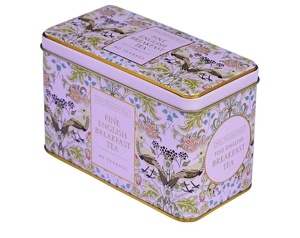 New English Teas Fine English Breakfast Tea Tin | 40 Teabags Song Thrush & Berr…