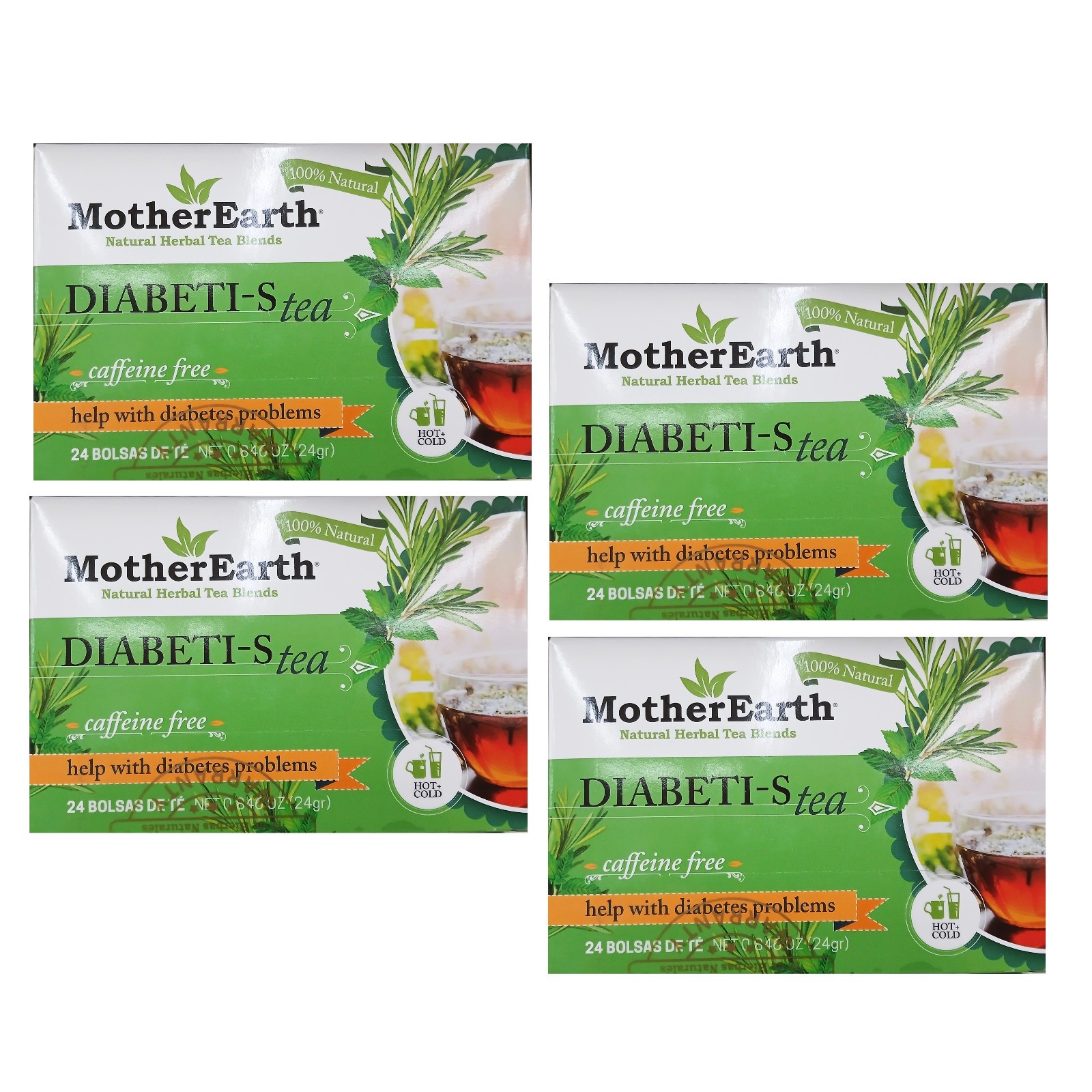 Mother Earth Diabetis Tea Support Diabetis Caffeine Free Herbal Blend 96 Bags