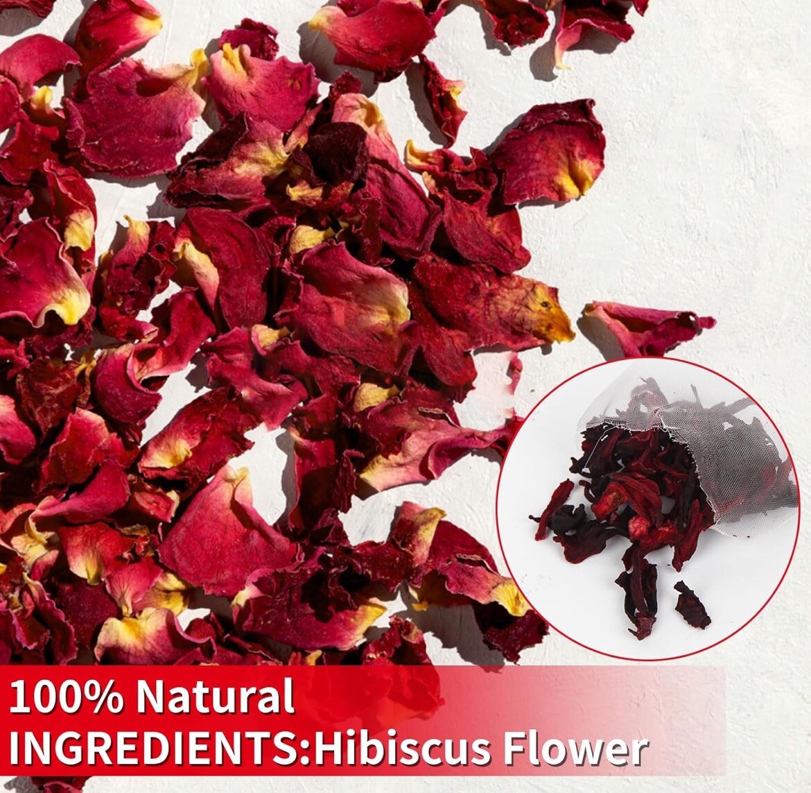 Rilltea Hibiscus Flower Tea Bags 50 💯 Natural