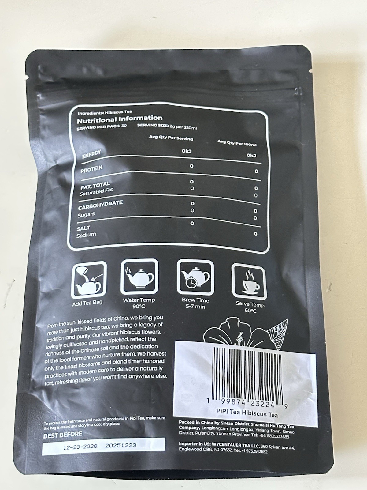Lot 2 PiPi Organic Hibiscus Tea Bags Caffeine Free Herbal Antioxidant NEW SEALED
