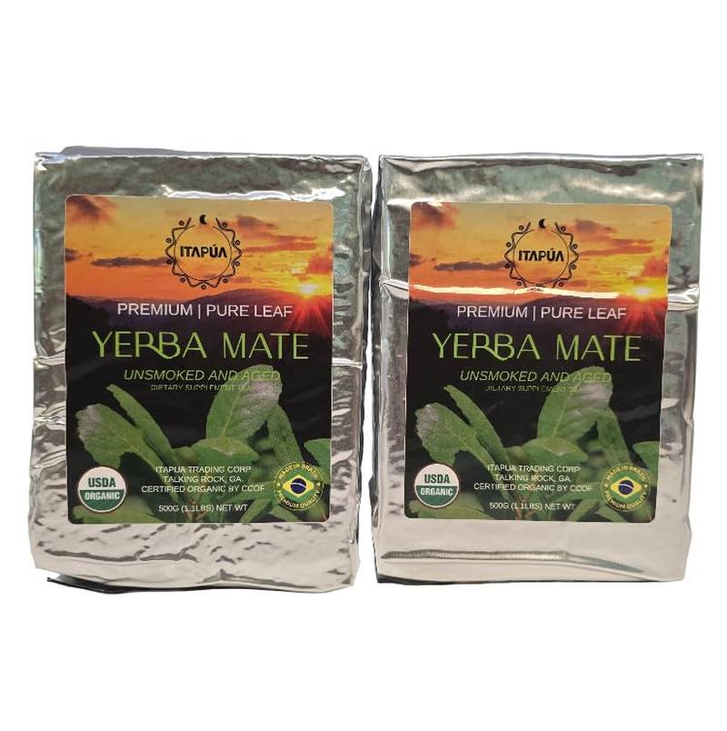Premium Organic Yerba Mate (Pure Leaf, Smoke Free, Aged) (2.2 Lbs (1 Kg))