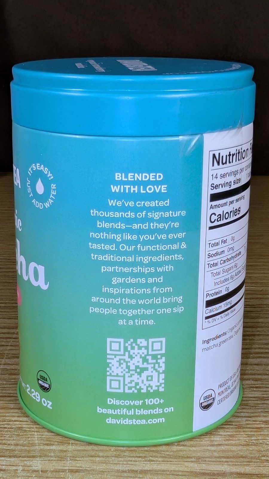 DavidsTea Strawberry Matcha From Japan 2.29 Oz.