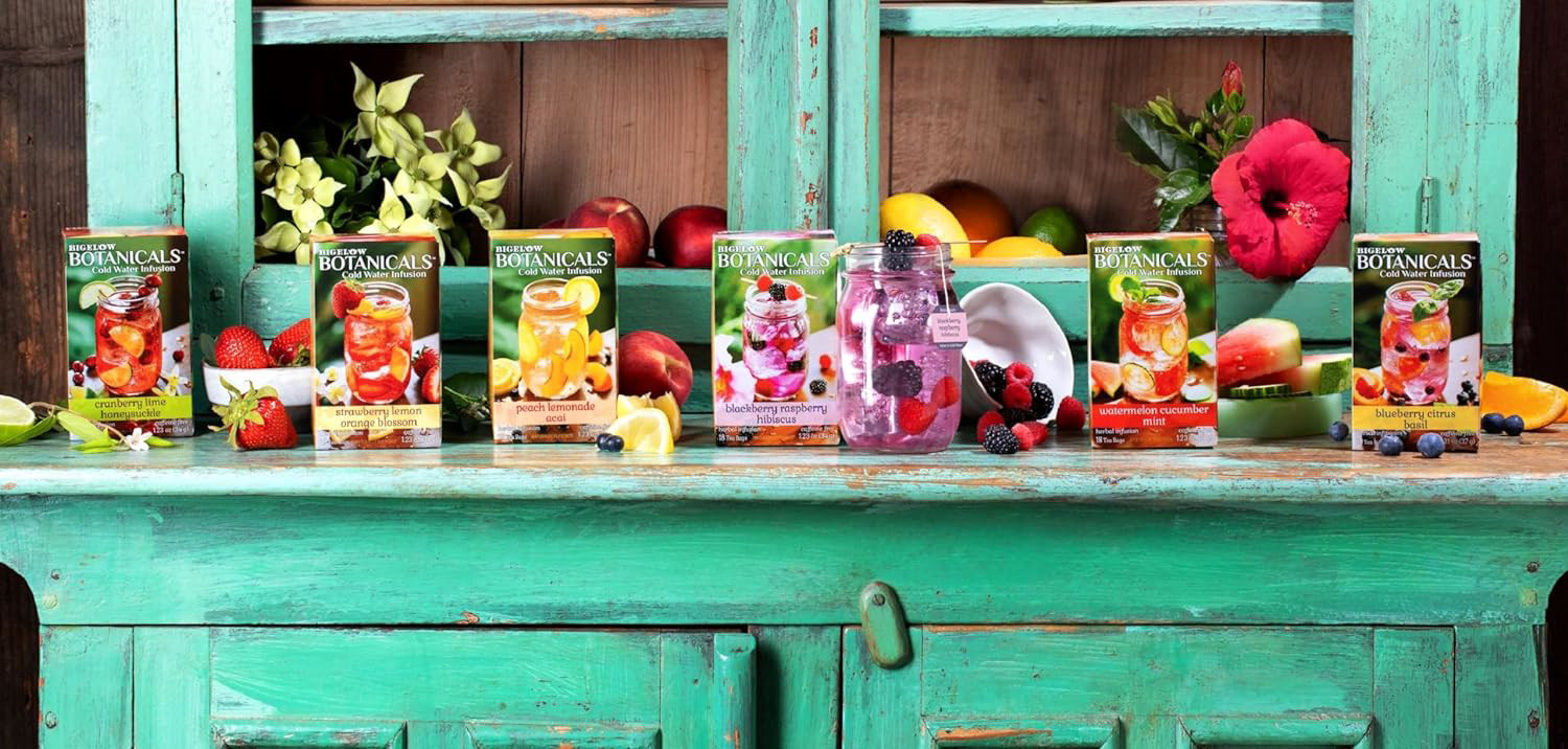 Bigelow Botanicals Cold Water Infusion Herbal Variety Pack, Caffeine Free Tea &