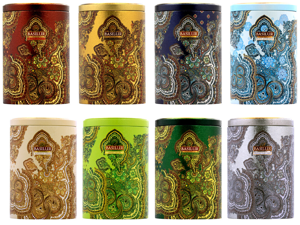 Basilur tea oriental collection Ceylon tea 100g canisters x 03 canisters
