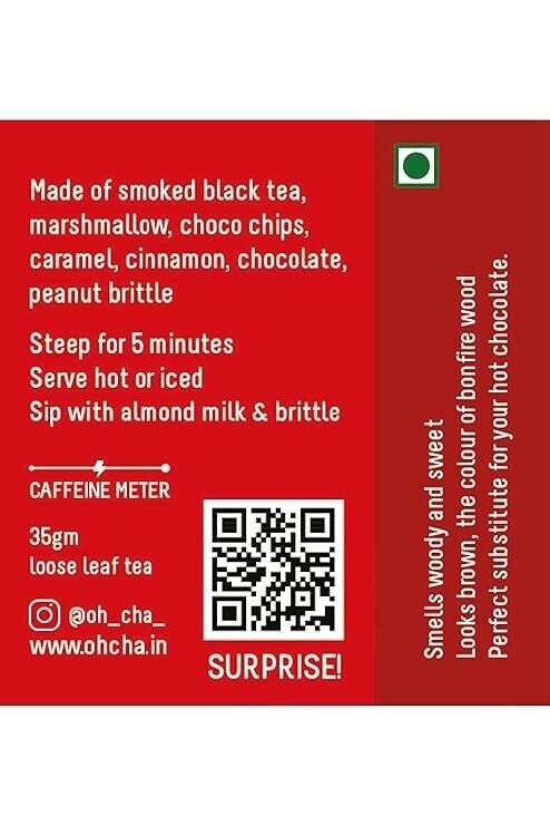 OH CHA – Assam Tea, Toasty Christmas Campfire Blend 35gm with Marshmallow, Choco