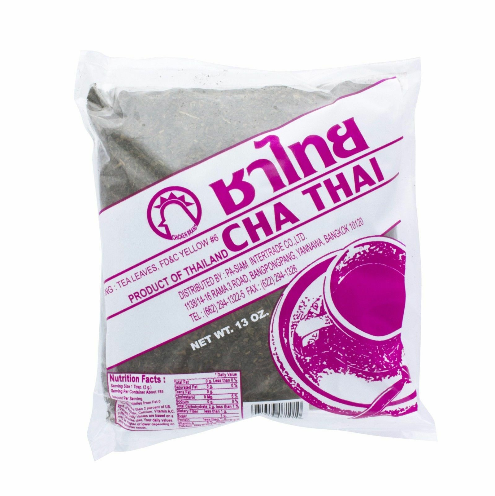 1 Bag Cha Thai Tea Leaves for Thai Ice Tea, 13 oz. ( New )