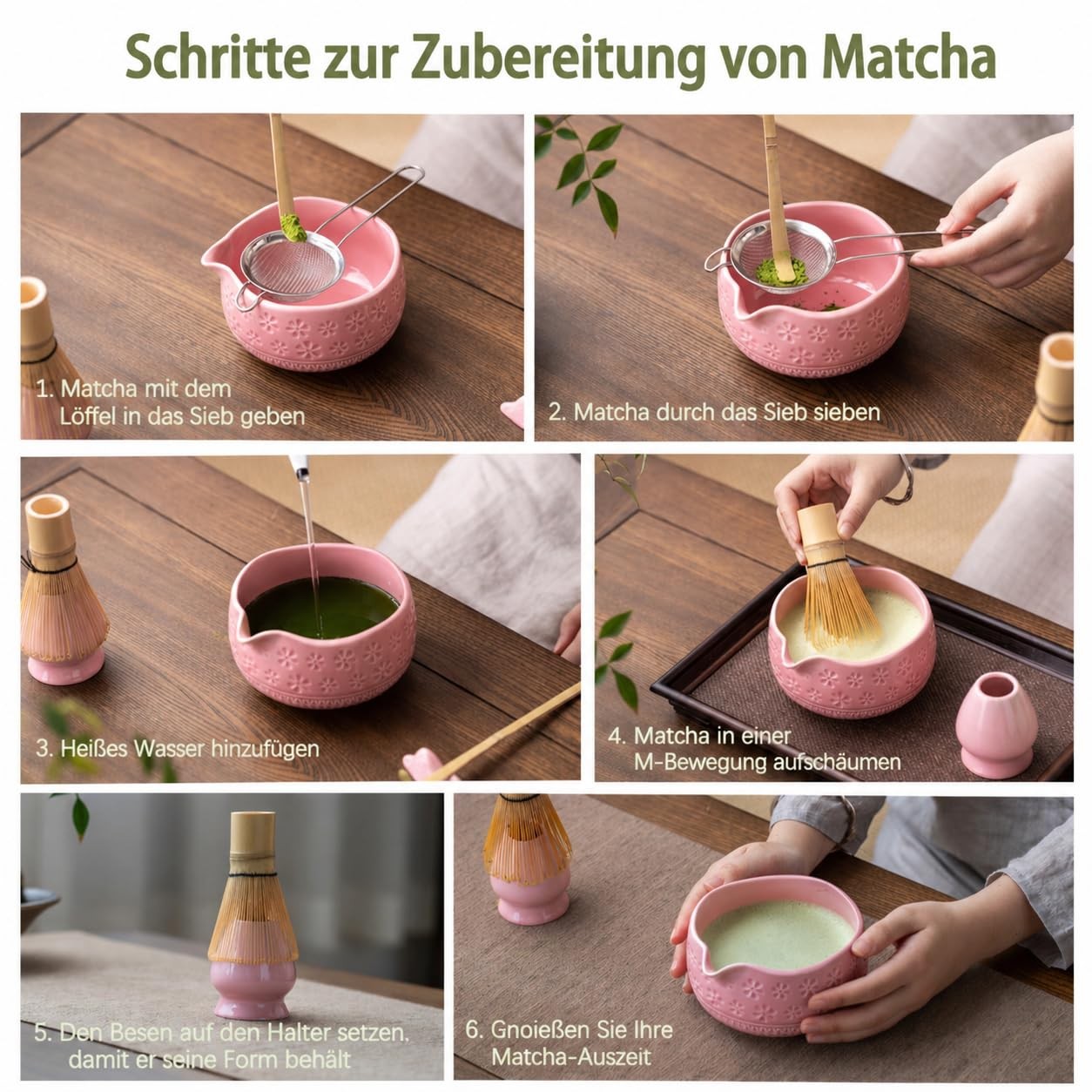 Matcha Whisk Set, Ceramic Matcha Kit Set Includes Matcha Bowl, Matcha Whisk a…