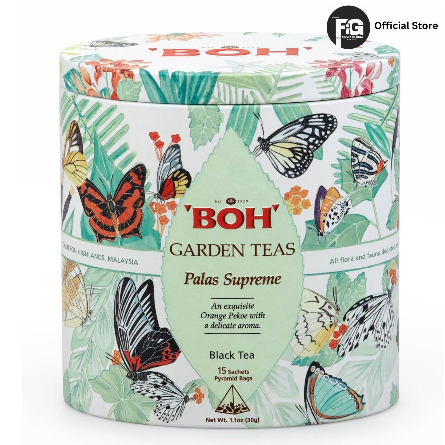 3x BOH Garden Teas Tea Palas Supreme Pyramid Teabag (45 Bags) Flowery Pekoe
