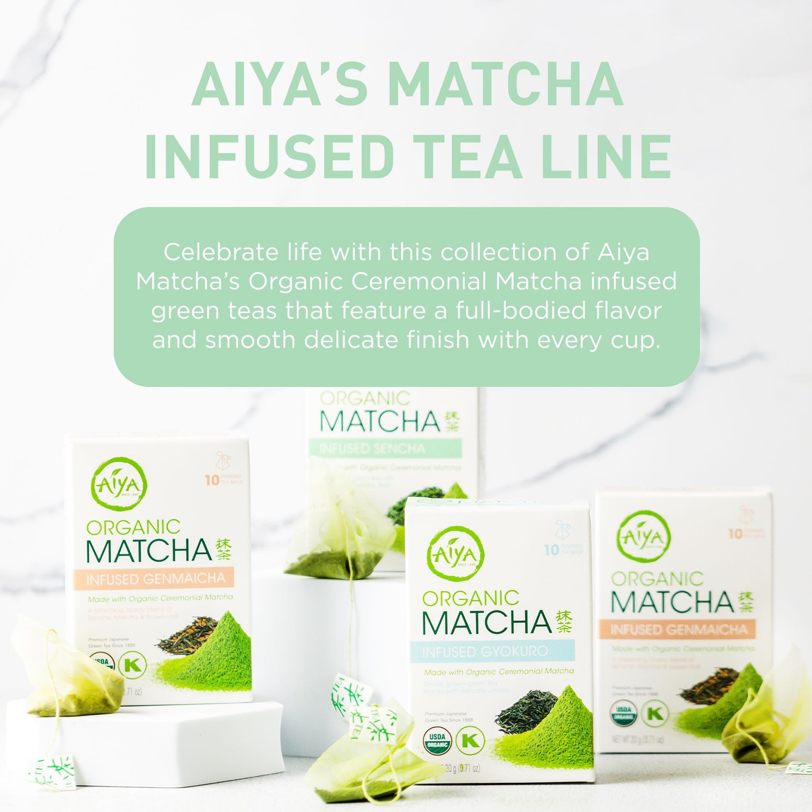Aiya Organic Matcha Infused Sencha | Organic Ceremonial Matcha Green Tea, Org…