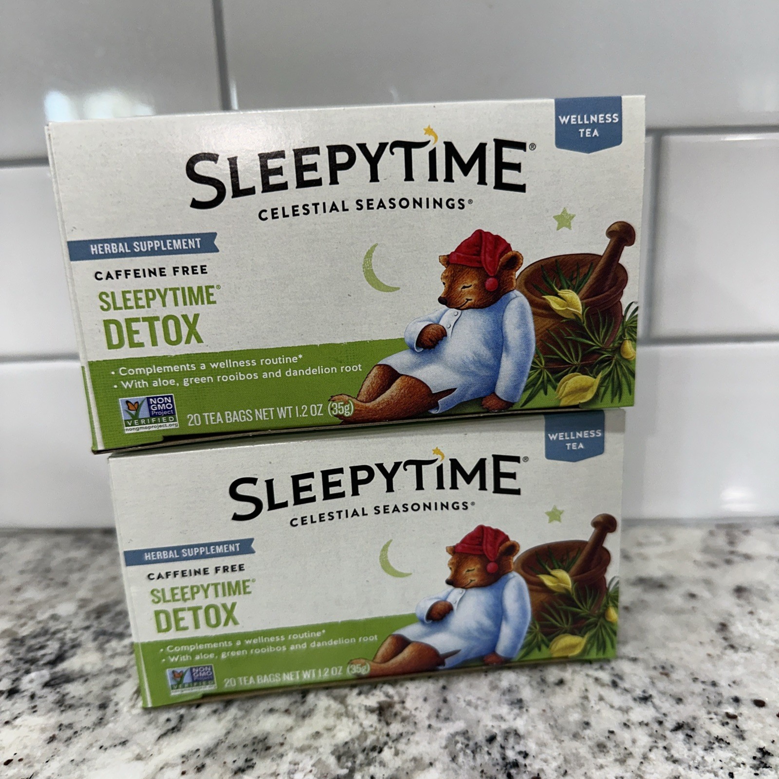 2 PACK Celestial Seasonings Sleepytime Detox Herbal Tea (20 bags each) Free Ship