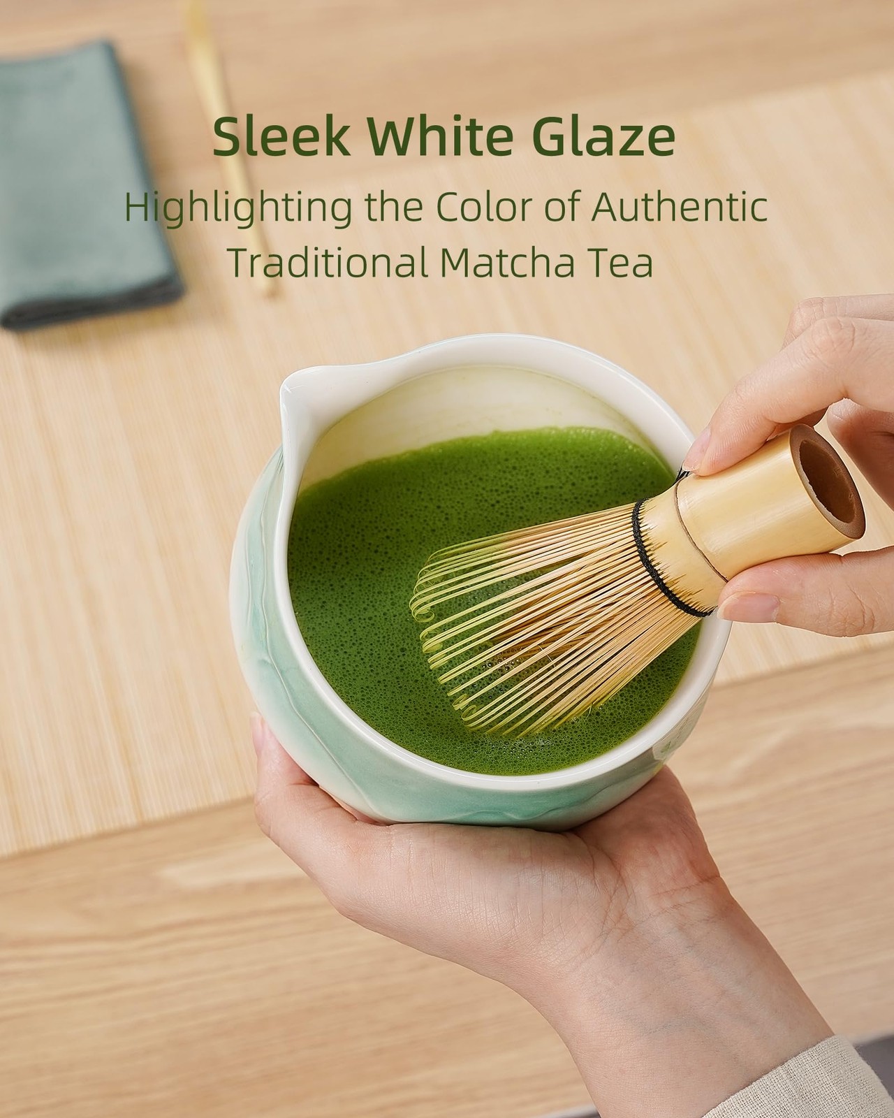 Matcha Whisk Set, 6Pcs Matcha Set Includes Ceramic Bowl, Bamboo Whisk and Cha…