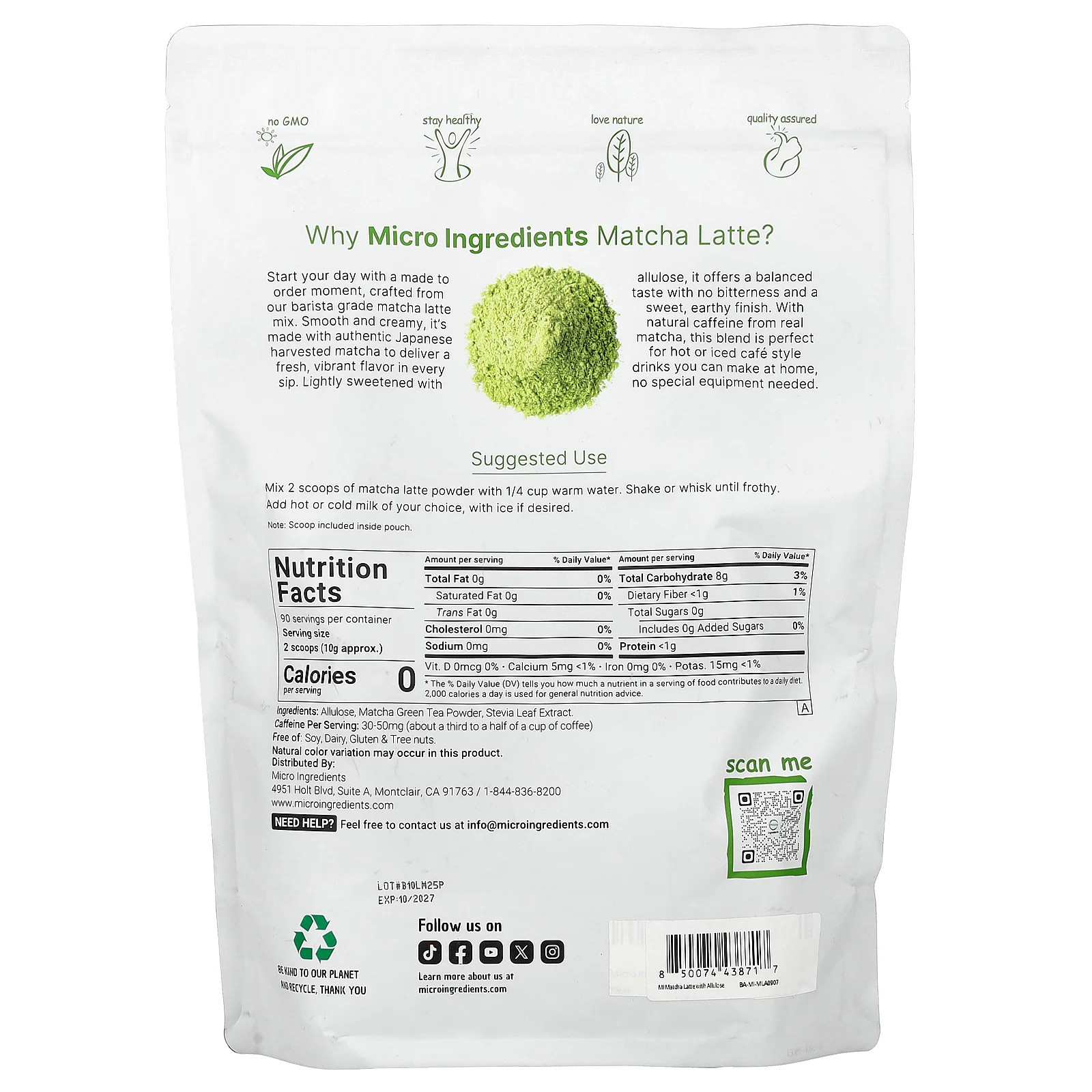Matcha Latte, 2 lb (907 g)