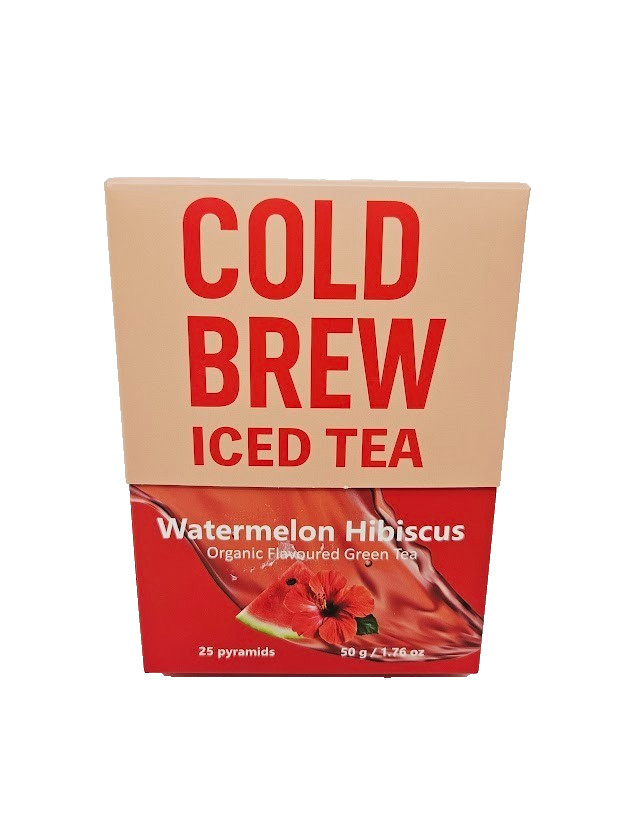 ICED TEA Cold Brew Watermelon Hibiscus Green w/ Matcha 25 Bags Harmony Organic