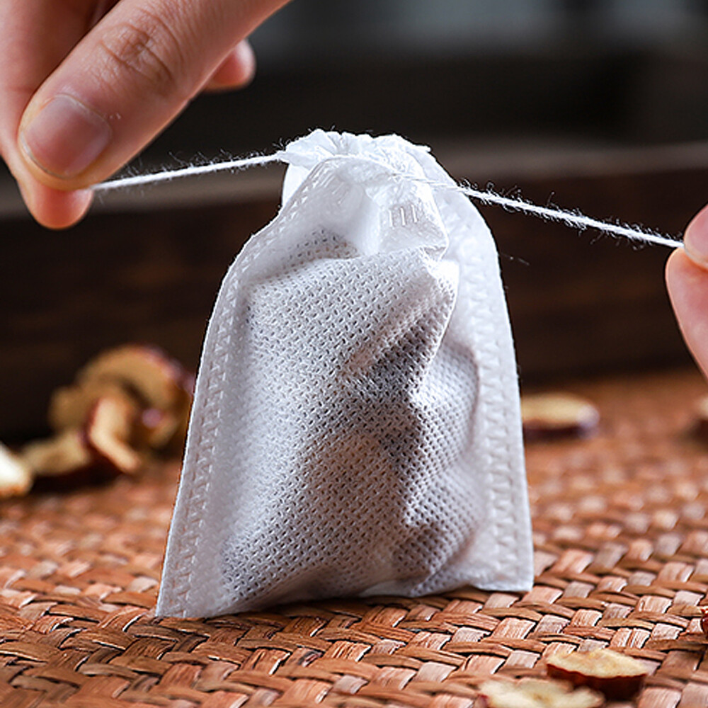 100x Disposable Non-woven Tea bag Filter Empty Teabags Herb Loose Drawstring Bag