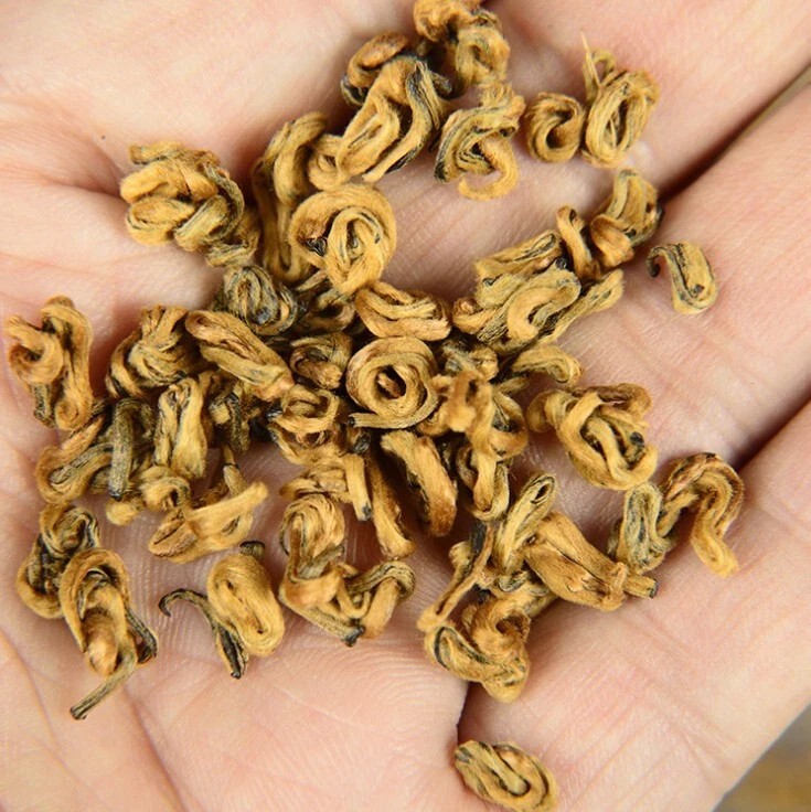 250g Yunnan golden snail black Tea BiLuoChun black tea,Dian Hong JinSi Snail tea