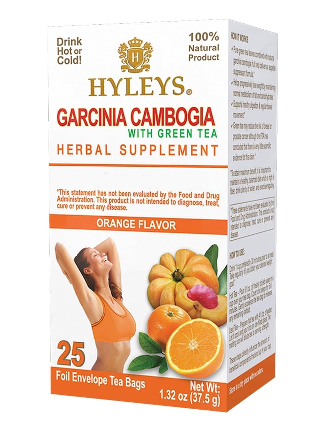 Tea Garcinia Cambogia Green Tea with Orange Flavor – 25 Tea Bags