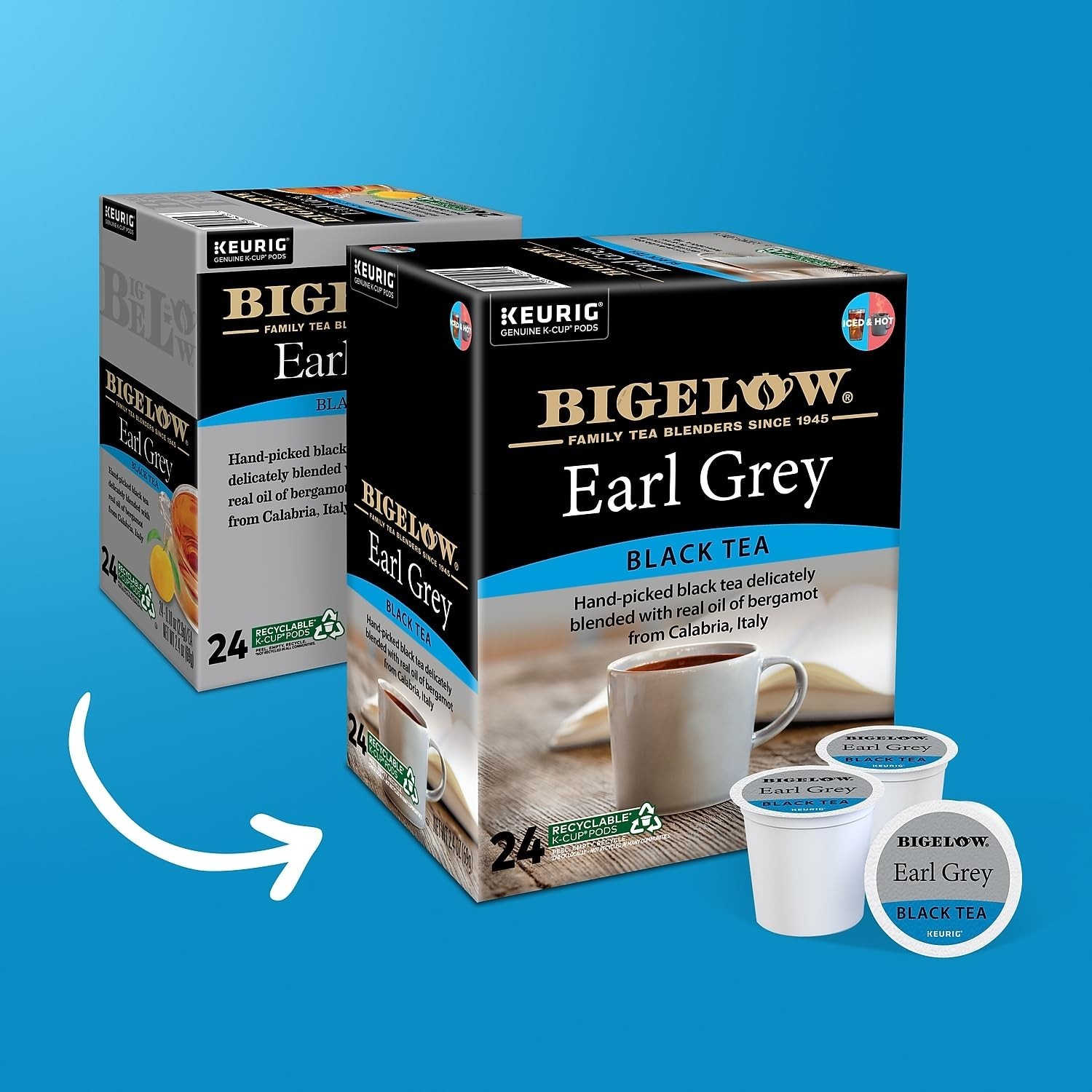 Bigelow Earl Grey Black Tea 12 to 168 Count Keurig K cup Pick Any Size FREE SHIP