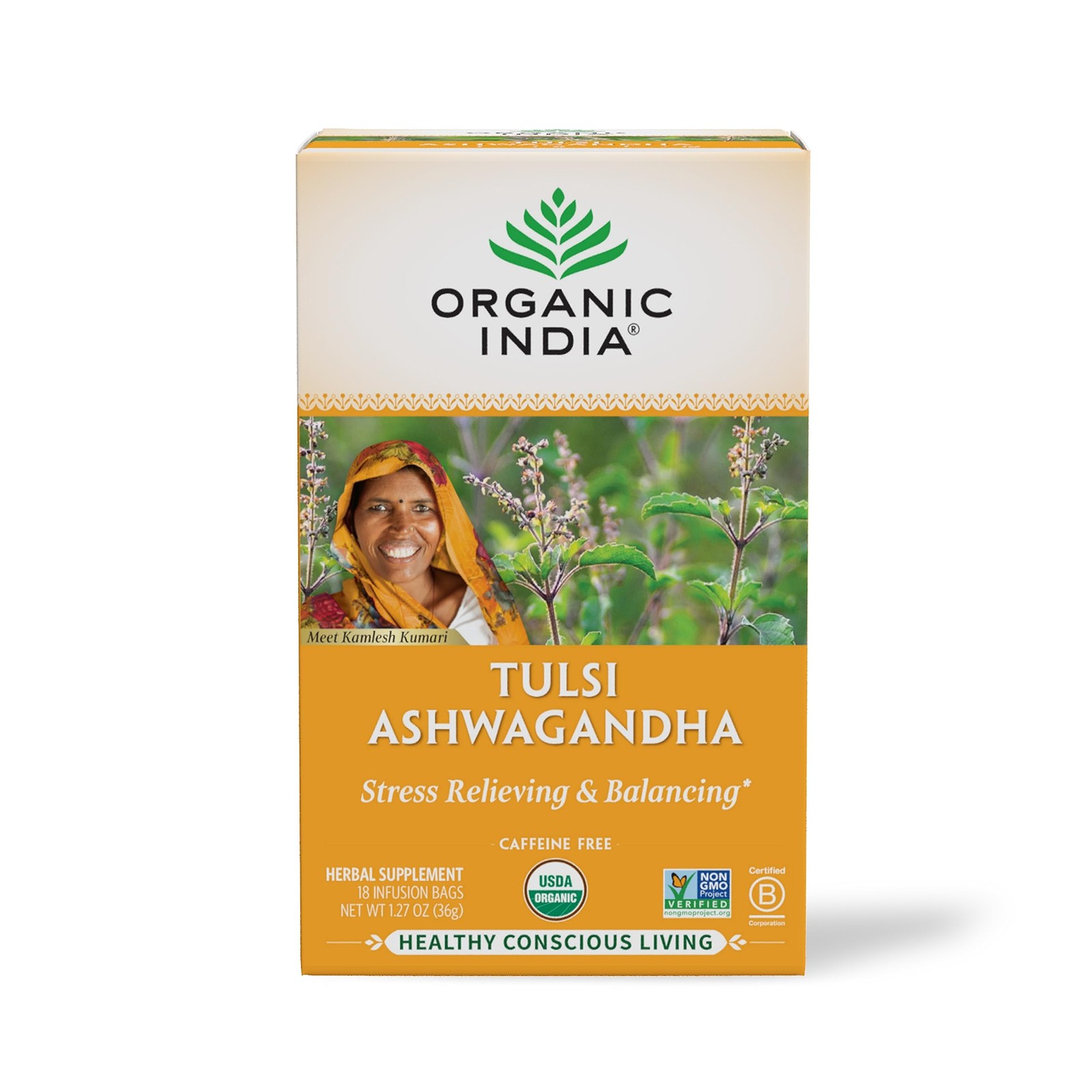 Tropical Herbal Tea With Ashwagandha And Tulsi Stress Relief Caffeine Free 18…