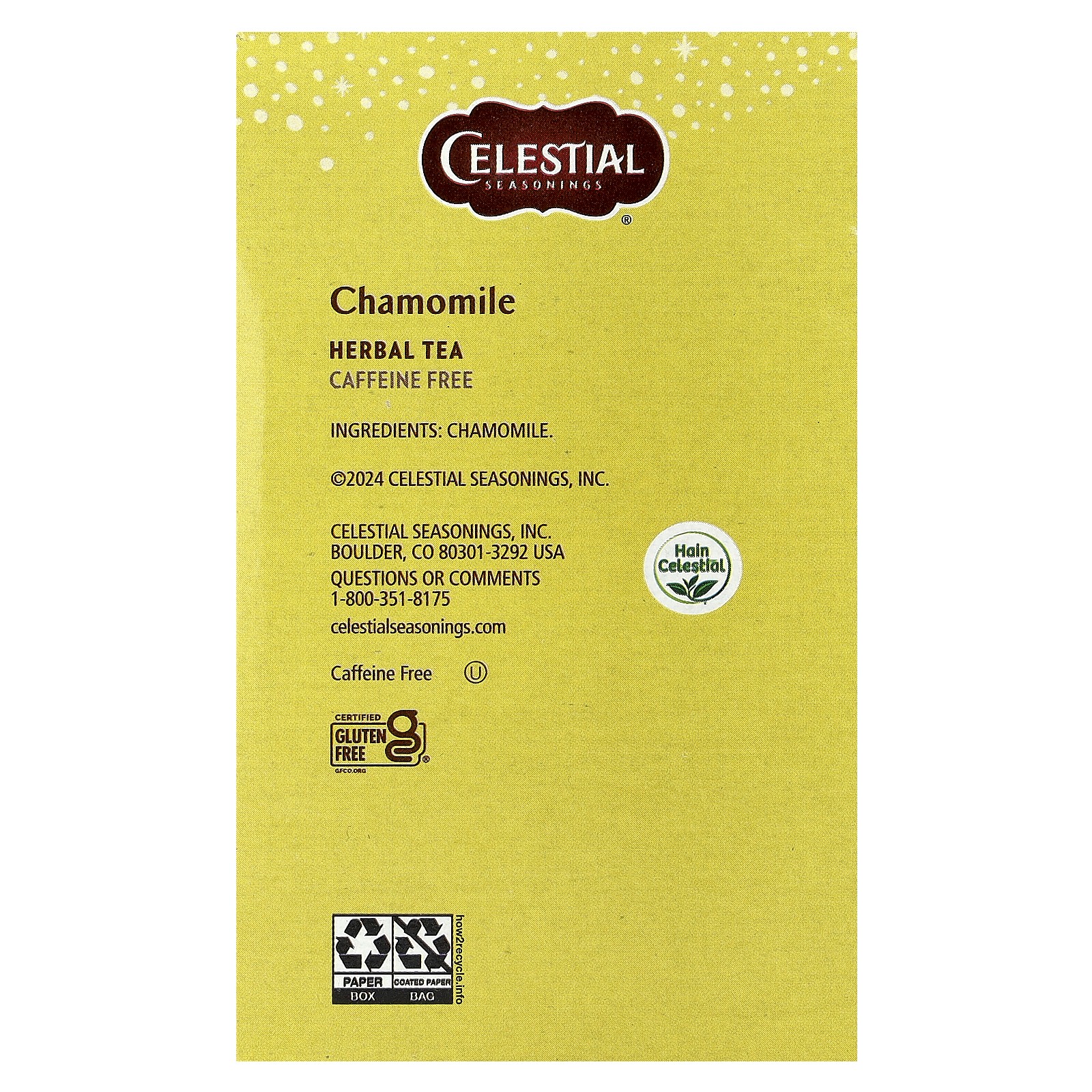 Herbal Tea, Chamomile, Caffeine Free, 40 Tea Bags 1.8 oz (51 g)