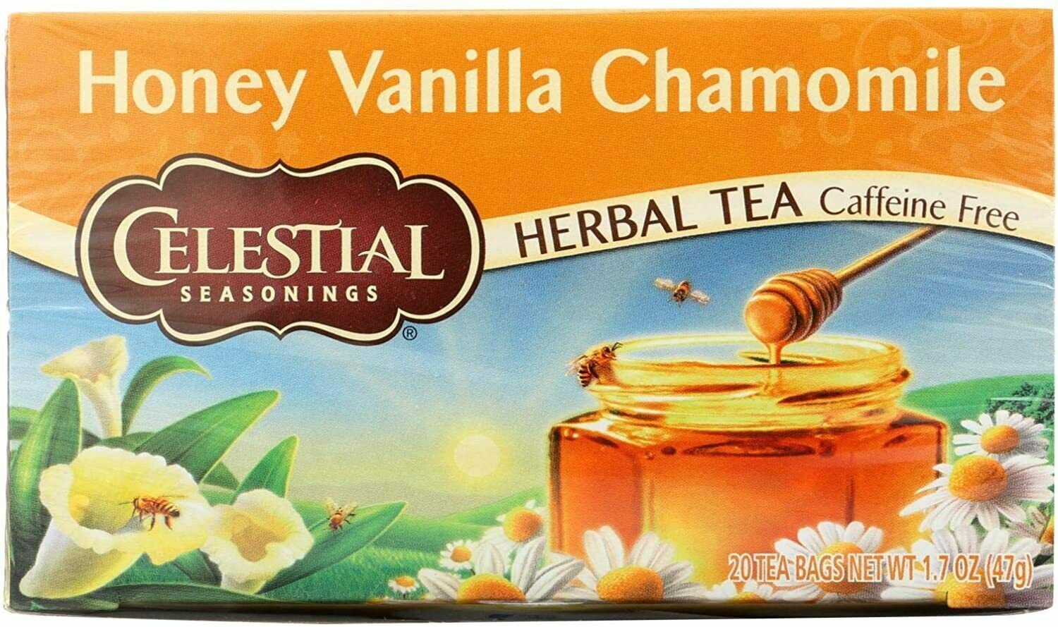 LOT OF 3 Celestial Seasonings Honey Vanilla Chamomile Herbal Tea 60 Tea Bags NEW