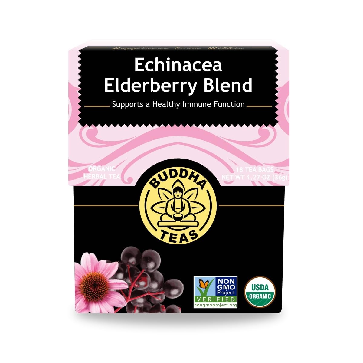 Buddha Teas – Tea Echinacea Elderberry Blend ~~ Set of 3 ~~ NEW