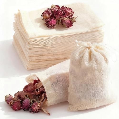 60Pcs Reusable Tea Bags for Loose Leaf Tea, 3x4inch Sachet Bags Empty, Unbleache