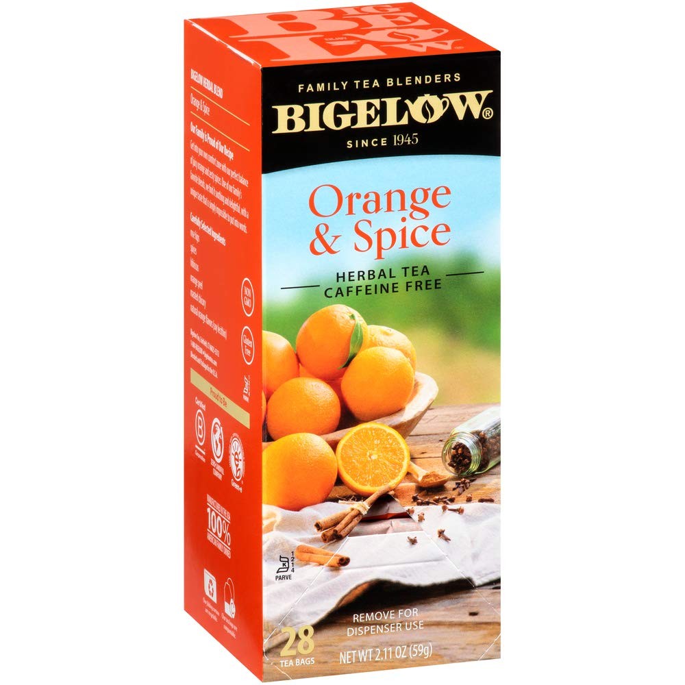 Bigelow Orange & Spice Herbal Tea 28-Count Box (Pack of 28 Count 1)