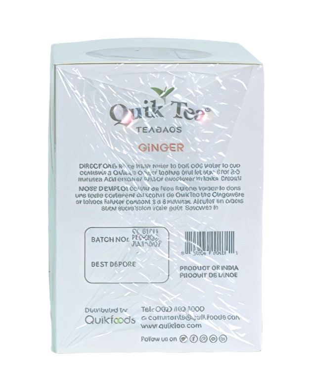 QuikTea Ginger Teabags – 72 Count