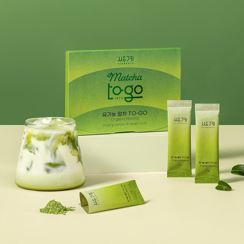 Ssanggye Organic Matcha Powder Sticks 100% Jeju Korea Green Tea 10 Packs 20g