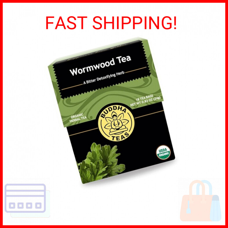 Buddha Teas Organic Wormwood Tea – OU Kosher, USDA Organic, CCOF Organic, 18 Ble