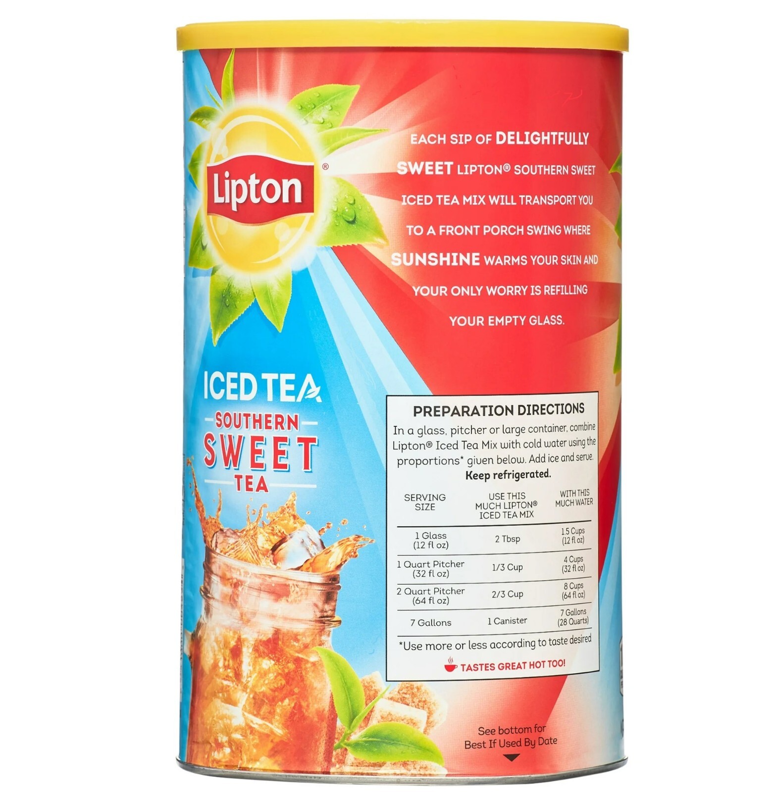 Lipton Southern Sweet Tea Powdered Mix, Makes 28 Quarts