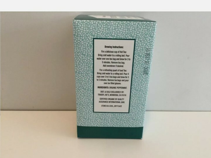 3 Packs Trader Joe’s Organic Peppermint Herbal Tea 20 Tea Bags 1.13 oz Each Pack