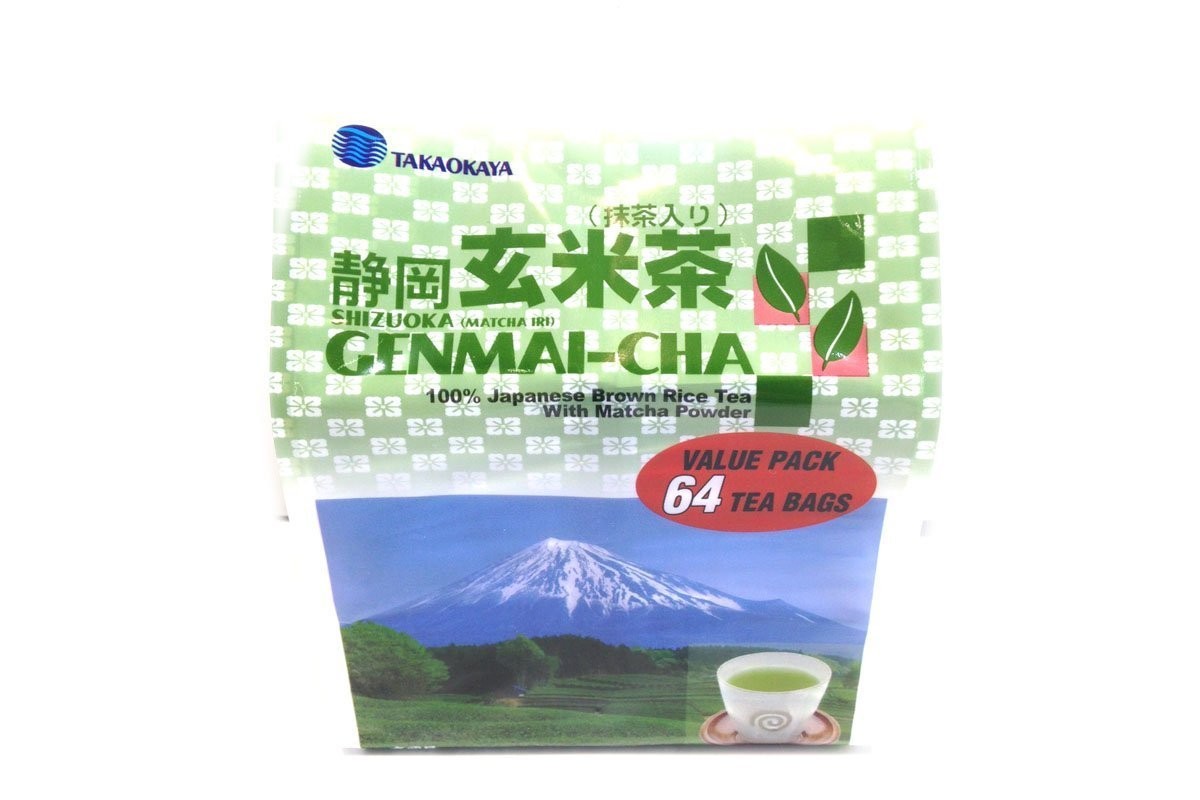Shizuoka Matcha Genmai-cha (100% Japanese Brown Rice Tea 64 Count (Pack of 1)