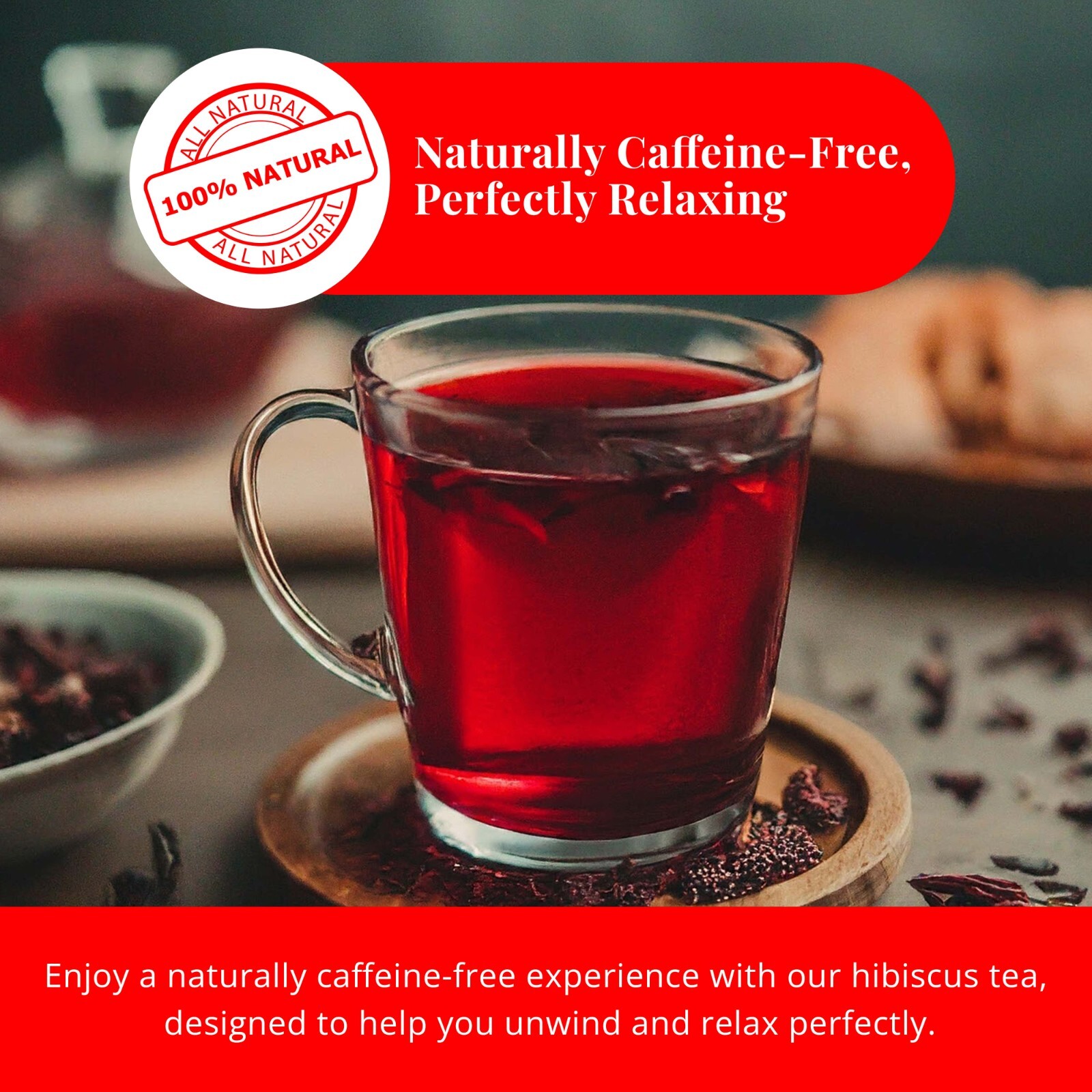75 Hibiscus Tea Bags, Pure Dried Hibiscus Flower Tea, Te De Hibisco, Herbal Tea