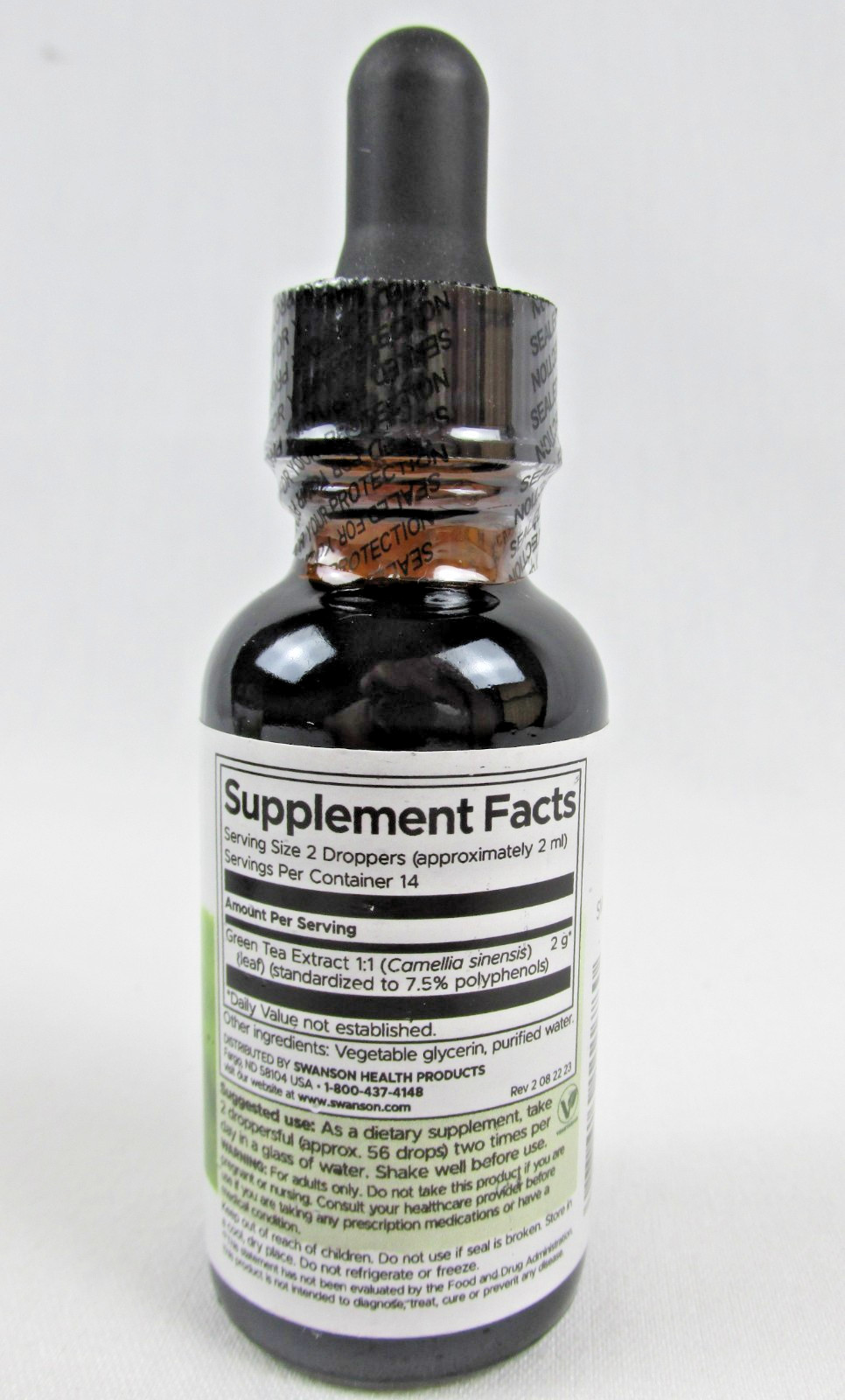 Swanson Green Tea Liquid Extract (Alcohol and Sugar-Free) 1 fl. oz Liquid