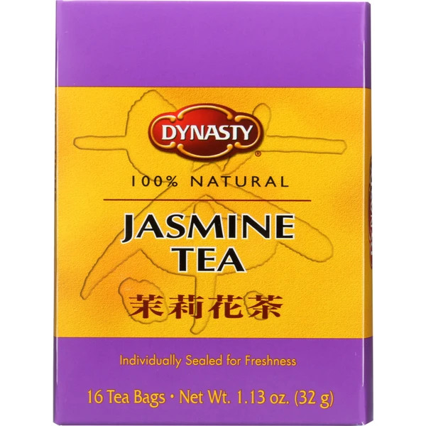 Dynasty 100% Natural Tea 16 Individual Tea Bags Per Pack (Jasmine, 3 Pack)