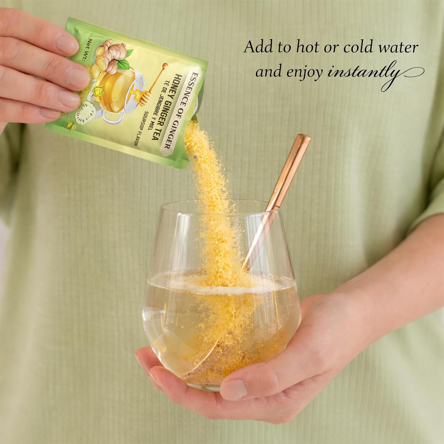 Essence of Ginger Honey Ginger Soursop Herbal Tea 20 Instant Tea Powder Packets