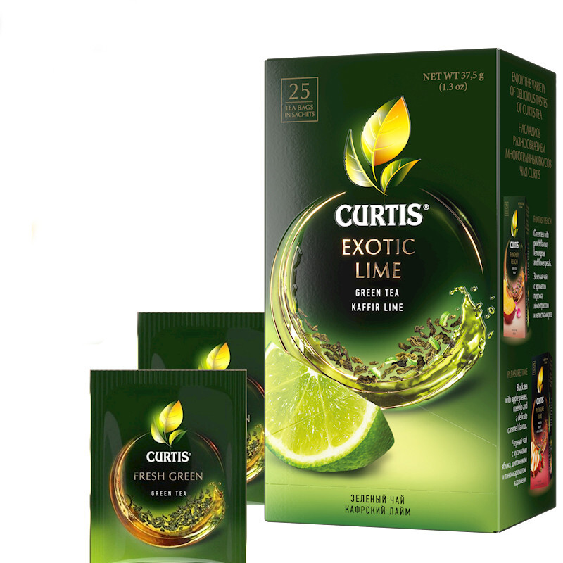 Curtis Green Tea EXOTIC LIME 25 Tea Bags Made in Russia No GMO